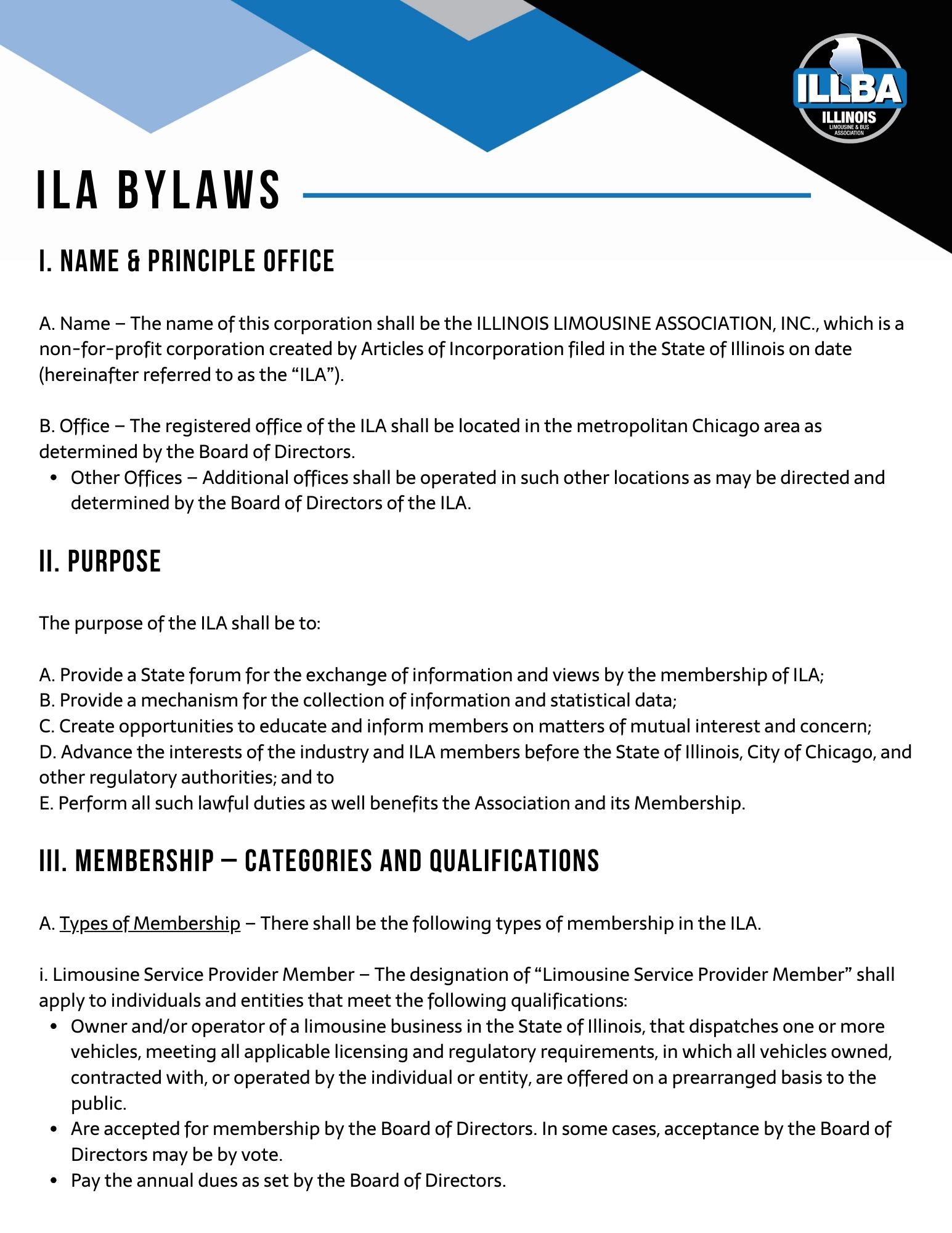ILA Bylaws Page 1
